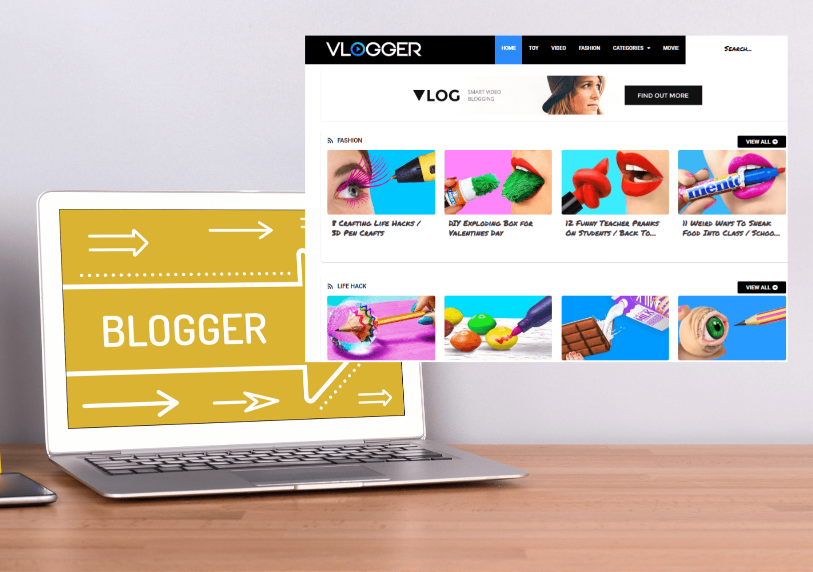 Vlogger Blogger Teması